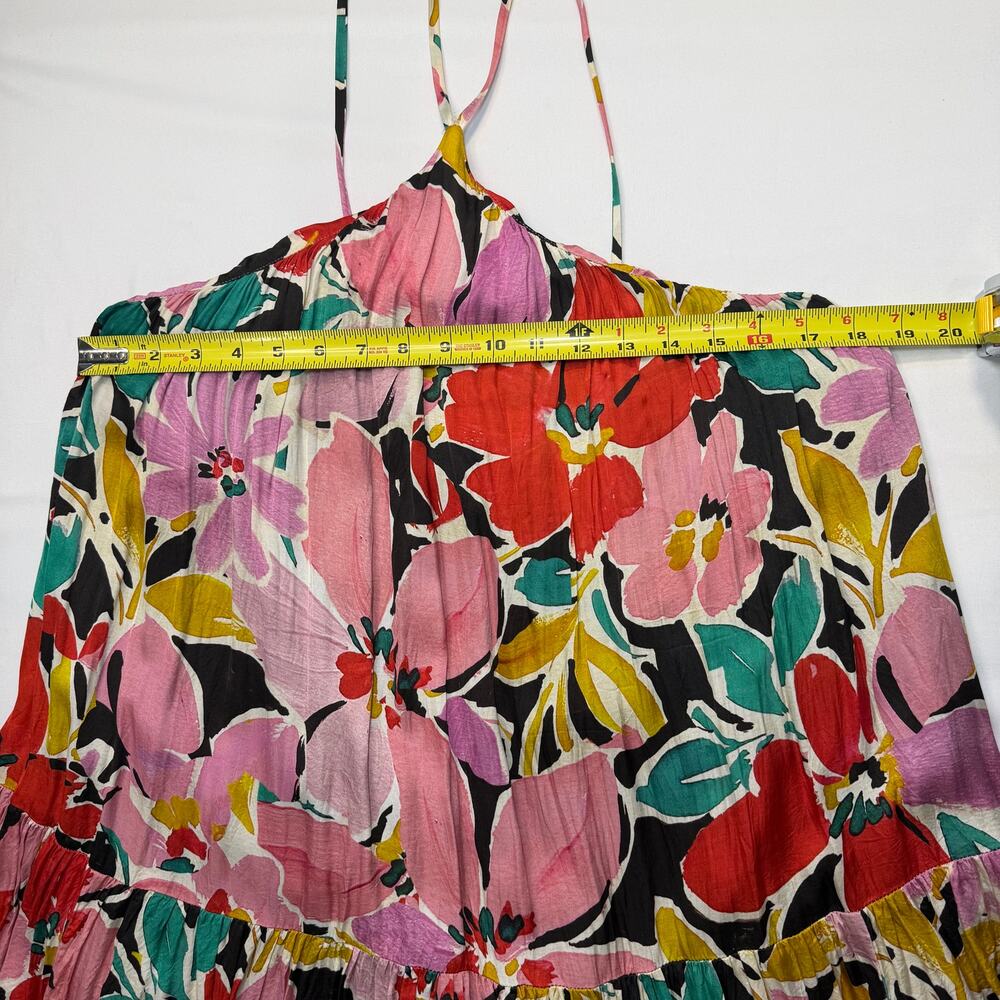 Corey Lynn Calter Floral Halter Dress XL Colorful Mini Vacation Dress Lined - Picture 11 of 11